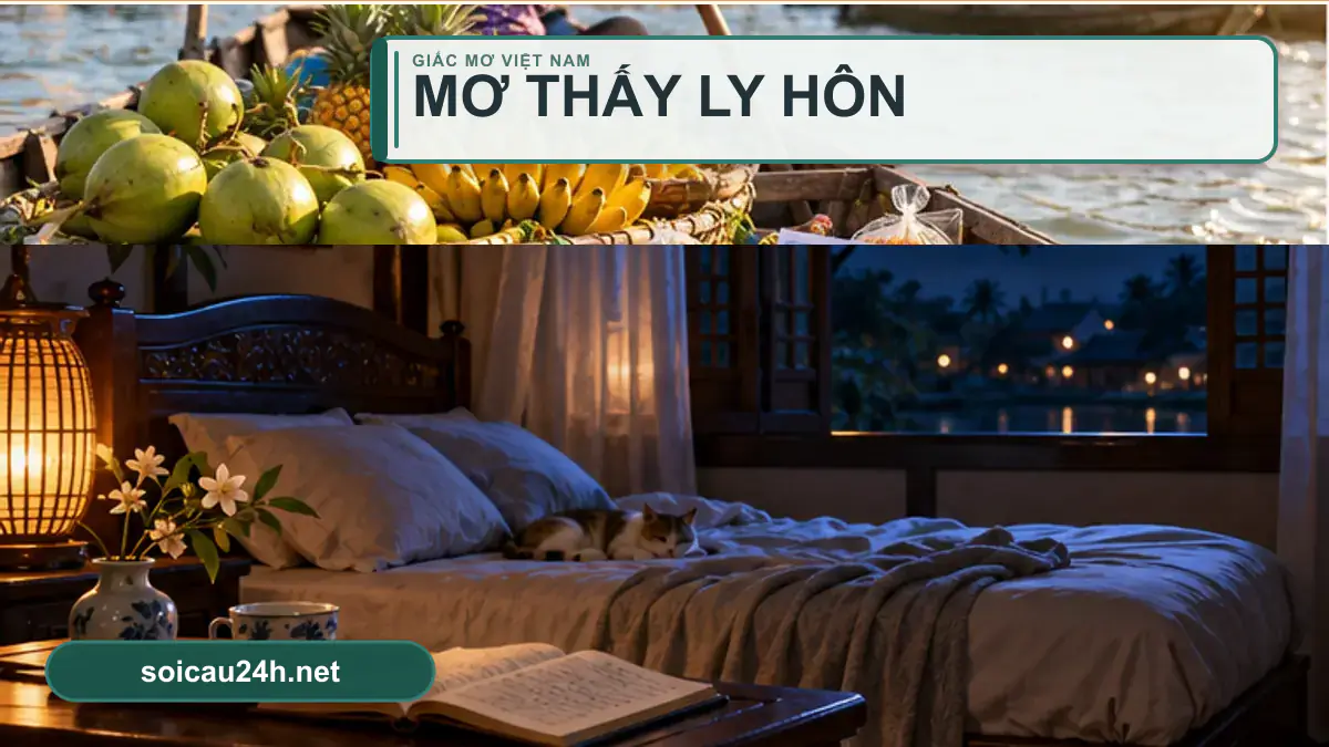Minh họa mơ thấy ly hôn theo phong cách xổ số Việt Nam.
