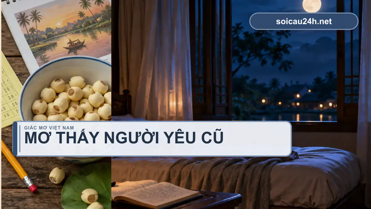 Minh họa mơ thấy người yêu cũ theo phong cách xổ số Việt Nam.