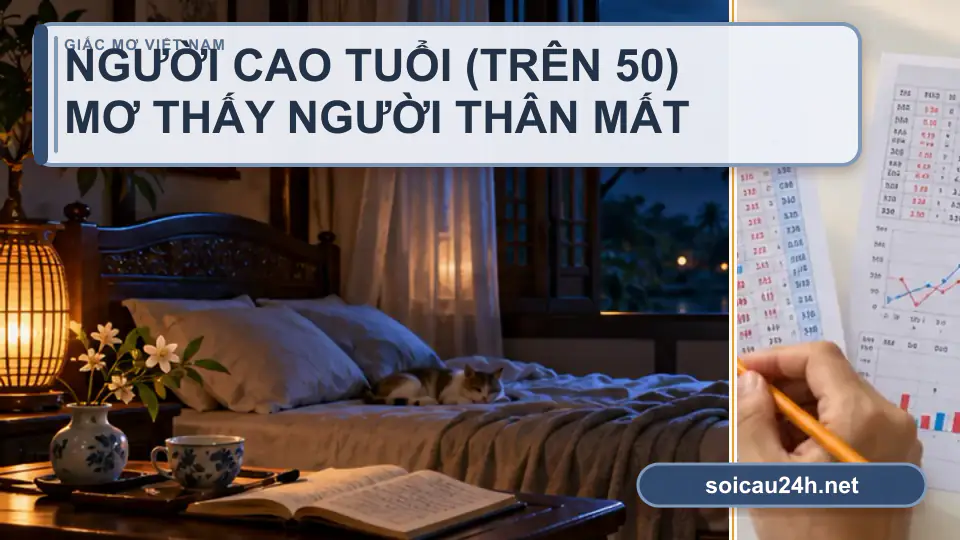 Minh họa minh họa người cao tuổi (trên 50) mơ thấy người thân mất.