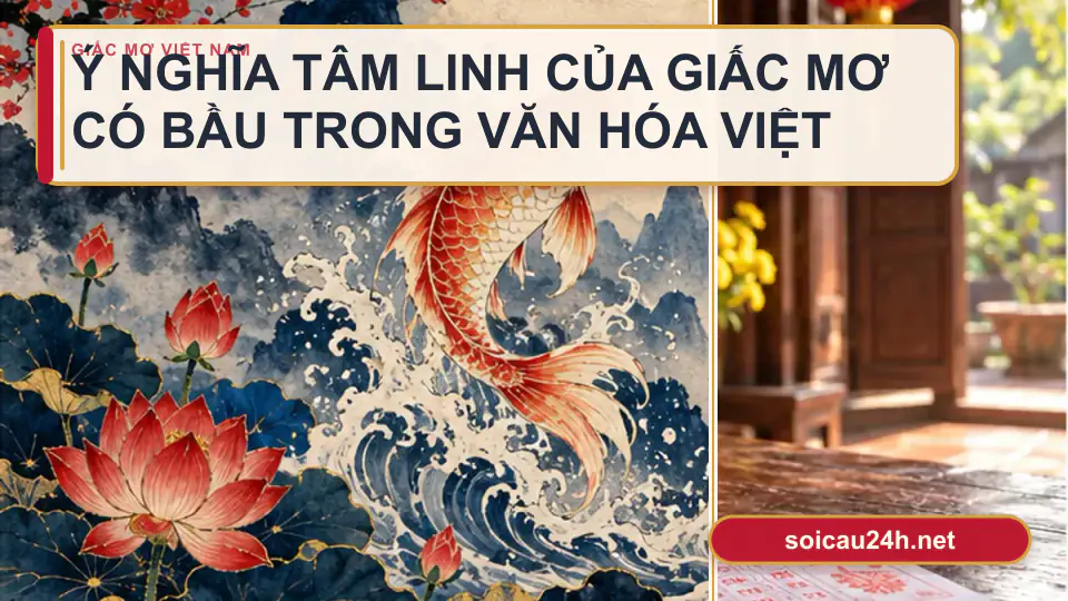 Minh họa minh họa ý nghĩa tâm linh của giấc mơ có bầu trong văn hóa Việt.