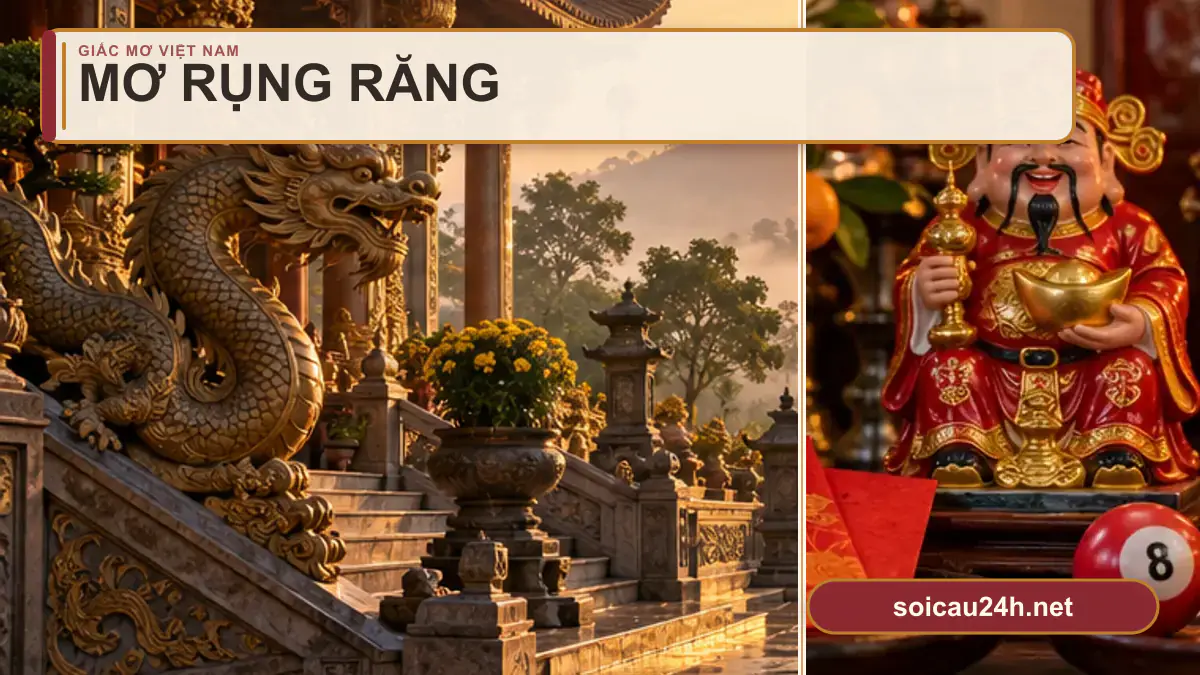 Minh họa mơ rụng răng theo phong cách xổ số Việt Nam.