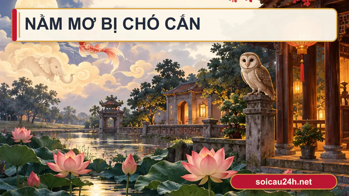 Minh họa nằm mơ bị chó cắn theo phong cách xổ số Việt Nam.