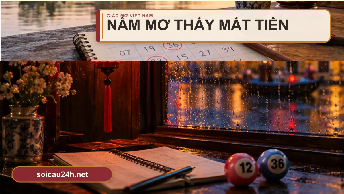 Minh họa nằm Mơ Thấy Mất Tiền theo phong cách xổ số Việt Nam.