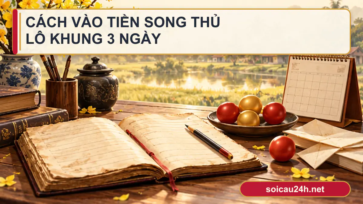 Minh họa cách vào tiền song thủ lô khung 3 ngày theo phong cách xổ số Việt Nam.